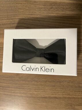 Calvin Klein Black Textured Bow Tie